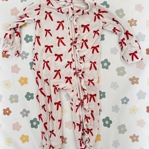 Charming Red Bow Kids Footie by Hanna Andersson